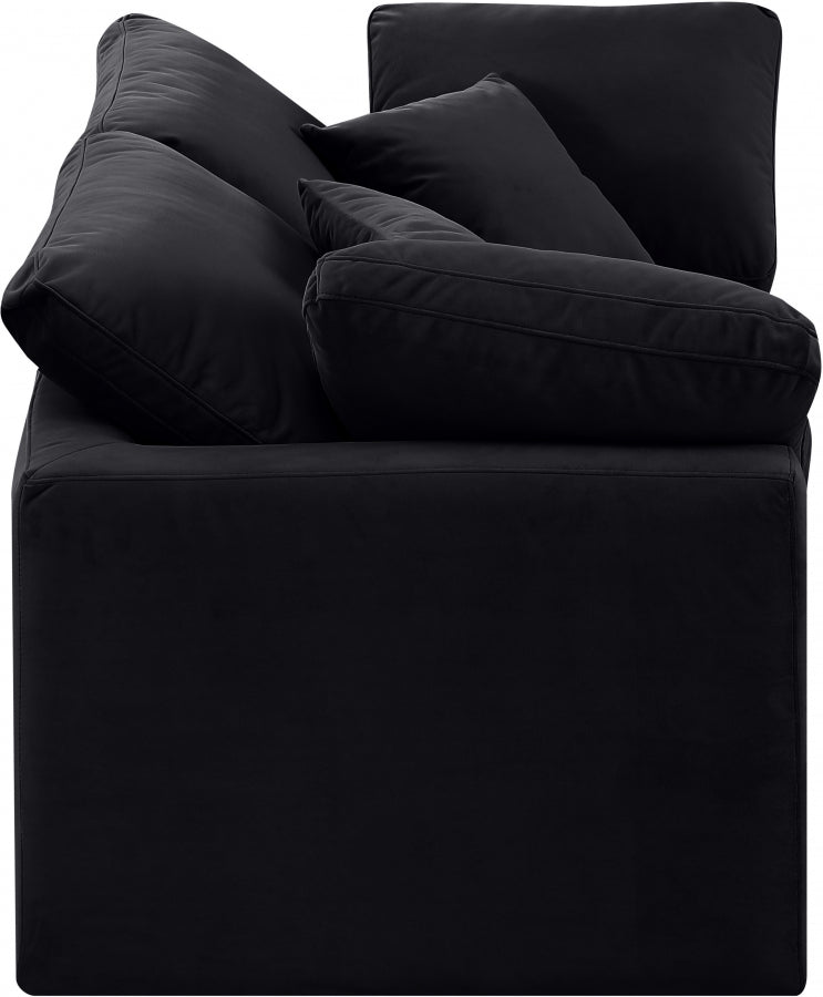 Indulge Velvet Sofa Black from Meridian - Luna Furniture