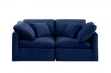 Indulge Velvet Sofa Blue from Meridian - Luna Furniture