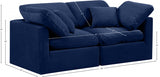 Indulge Velvet Sofa Blue from Meridian - Luna Furniture