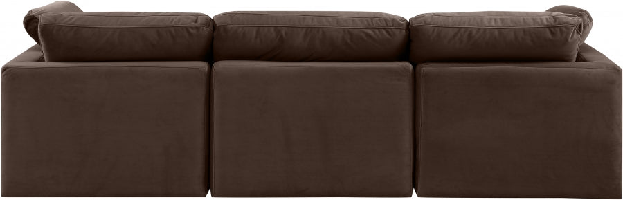 Indulge Velvet Sofa Brown from Meridian - Luna Furniture