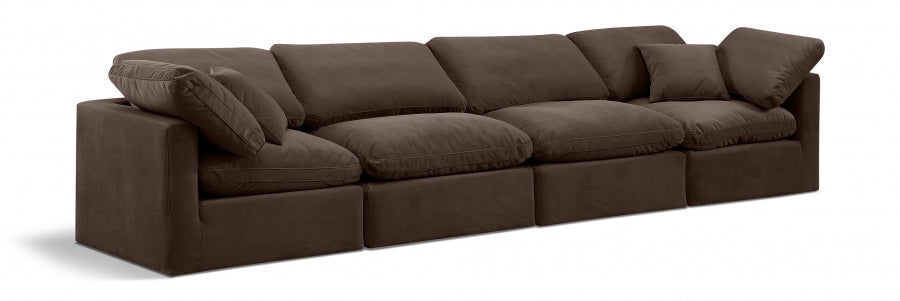 Indulge Velvet Sofa Brown from Meridian - Luna Furniture