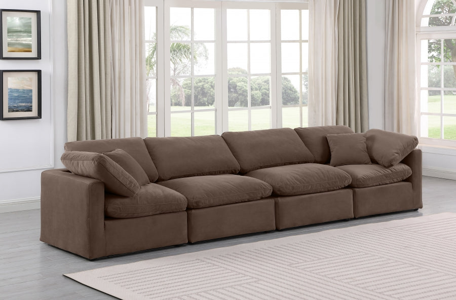 Indulge Velvet Sofa Brown from Meridian - Luna Furniture