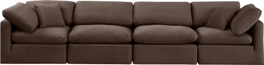 Indulge Velvet Sofa Brown from Meridian - Luna Furniture