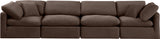 Indulge Velvet Sofa Brown from Meridian - Luna Furniture