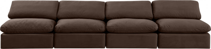 Indulge Velvet Sofa Brown from Meridian - Luna Furniture