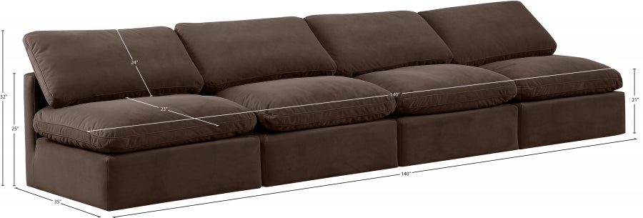 Indulge Velvet Sofa Brown from Meridian - Luna Furniture