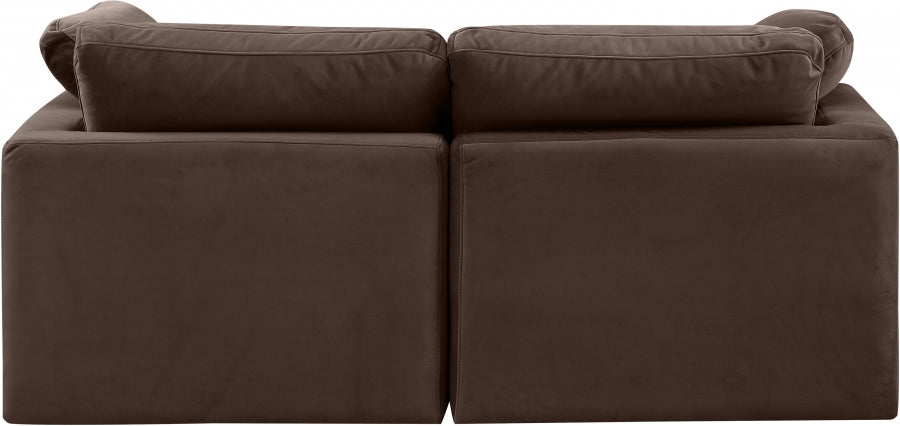 Indulge Velvet Sofa Brown from Meridian - Luna Furniture