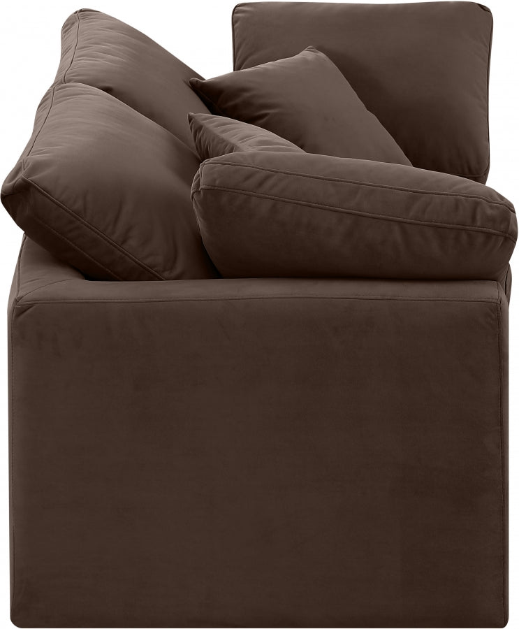 Indulge Velvet Sofa Brown from Meridian - Luna Furniture