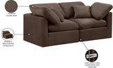 Indulge Velvet Sofa Brown from Meridian - Luna Furniture