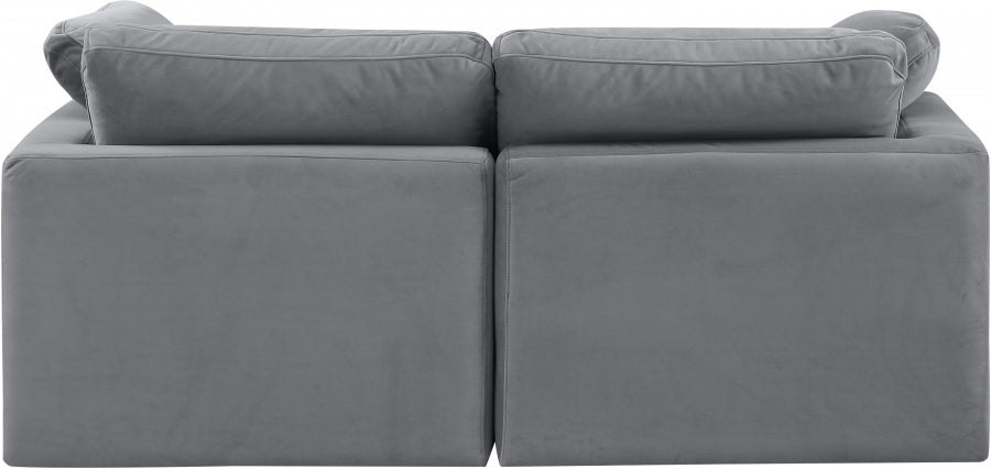 Indulge Velvet Sofa Grey from Meridian - Luna Furniture