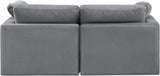 Indulge Velvet Sofa Grey from Meridian - Luna Furniture