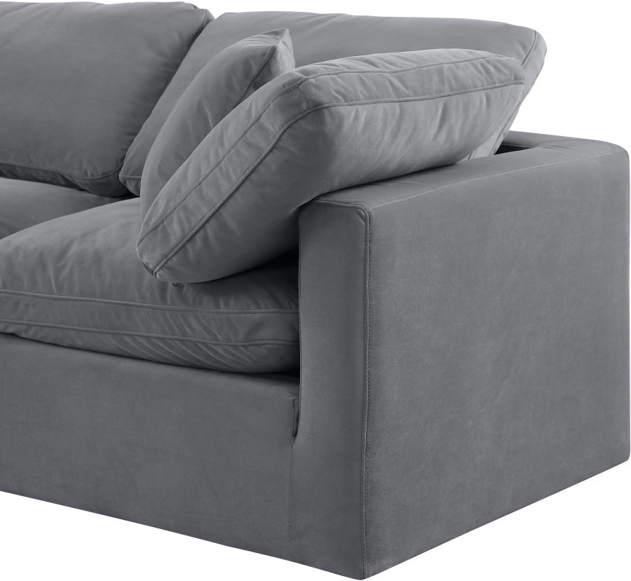 Indulge Velvet Sofa Grey from Meridian - Luna Furniture