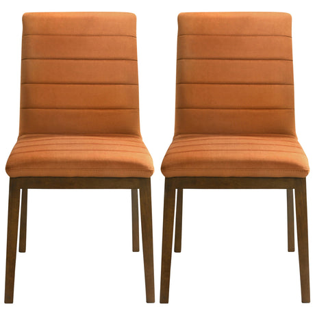 Ines Burnt Orange Velvet Dining Chair (Set of 2) - AFC01930 - Luna Furniture