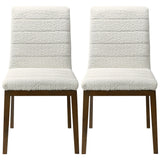 Ines White Boucle Dining Chair (Set of 2) - AFC01931 - Luna Furniture