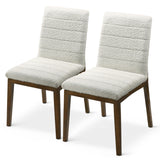 Ines White Boucle Dining Chair (Set of 2) - AFC01931 - Luna Furniture