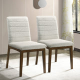 Ines White Boucle Dining Chair (Set of 2) - AFC01931 - Luna Furniture