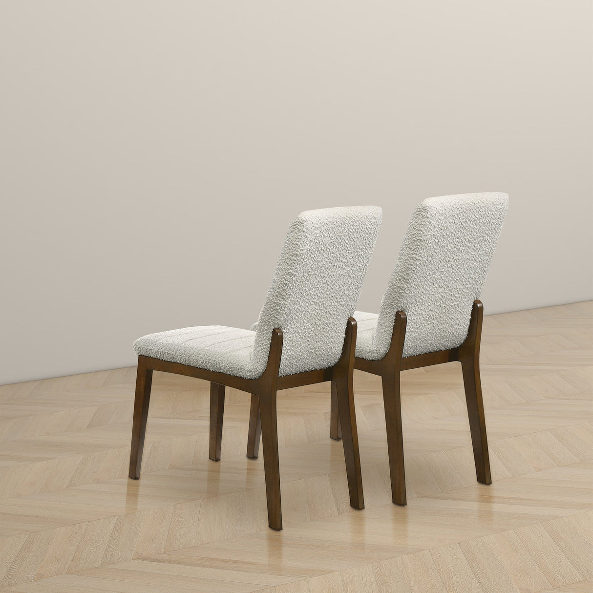 Ines White Boucle Dining Chair (Set of 2) - AFC01931 - Luna Furniture