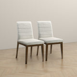 Ines White Boucle Dining Chair (Set of 2) - AFC01931 - Luna Furniture