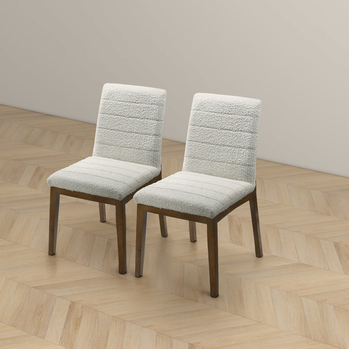 Ines White Boucle Dining Chair (Set of 2) - AFC01931 - Luna Furniture