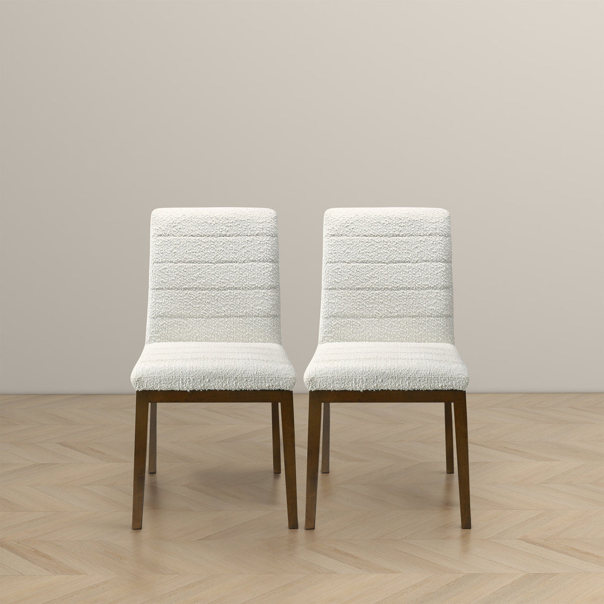 Ines White Boucle Dining Chair (Set of 2) - AFC01931 - Luna Furniture