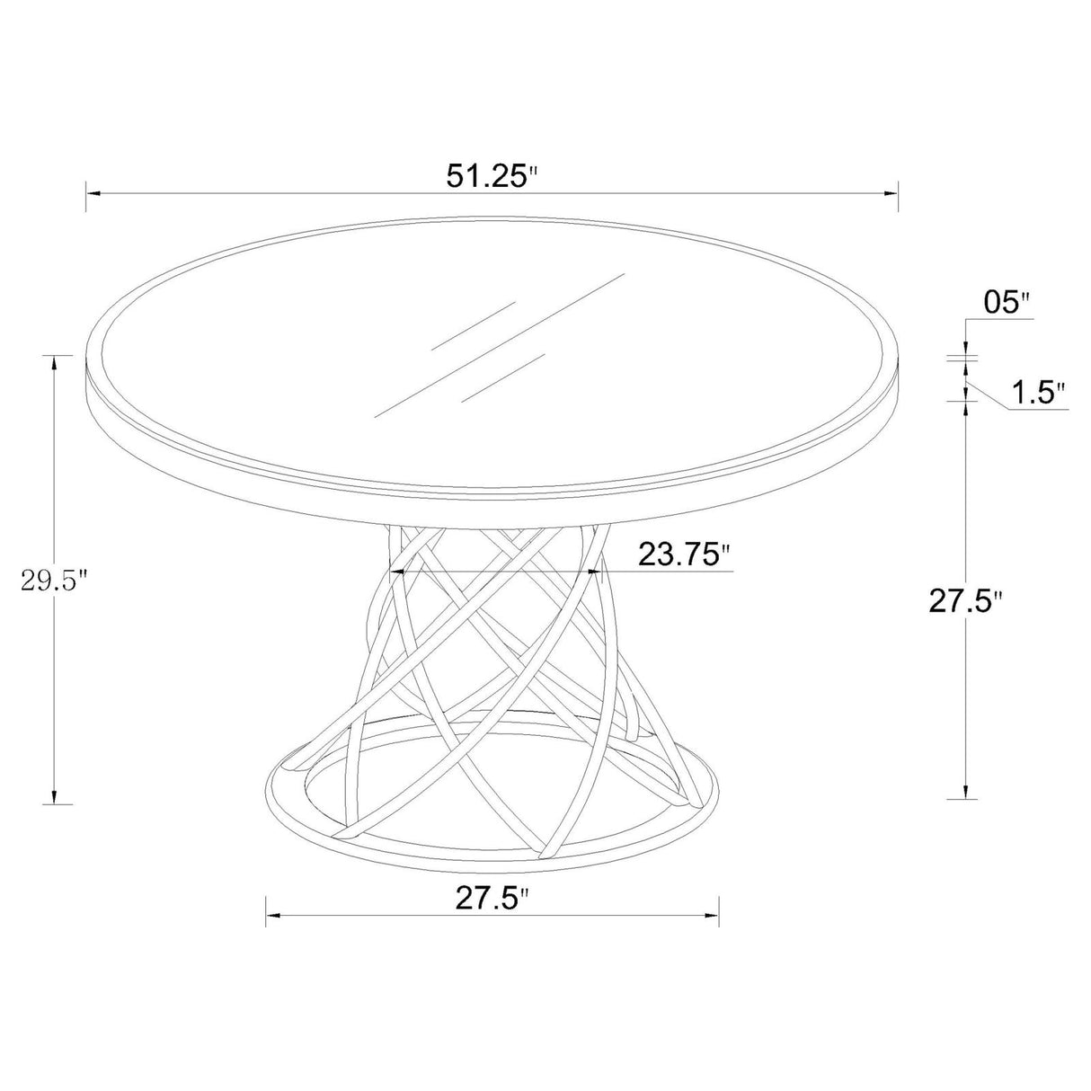 Irene White/Chrome 5-Piece Round Glass Top Dining Set from Coaster - Luna Furniture