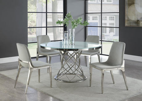 Irene Light Gray/Chrome Upholstered Side Chairs, Set of 4 from Coaster - Luna Furniture