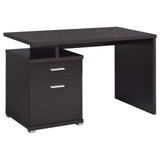 Irving Cappuccino 2-Drawer Office Desk with Cabinet from Coaster - Luna Furniture