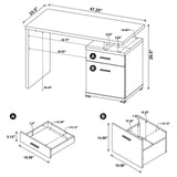 Irving Cappuccino 2-Drawer Office Desk with Cabinet from Coaster - Luna Furniture