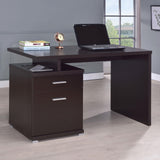 Irving Cappuccino 2-Drawer Office Desk with Cabinet from Coaster - Luna Furniture