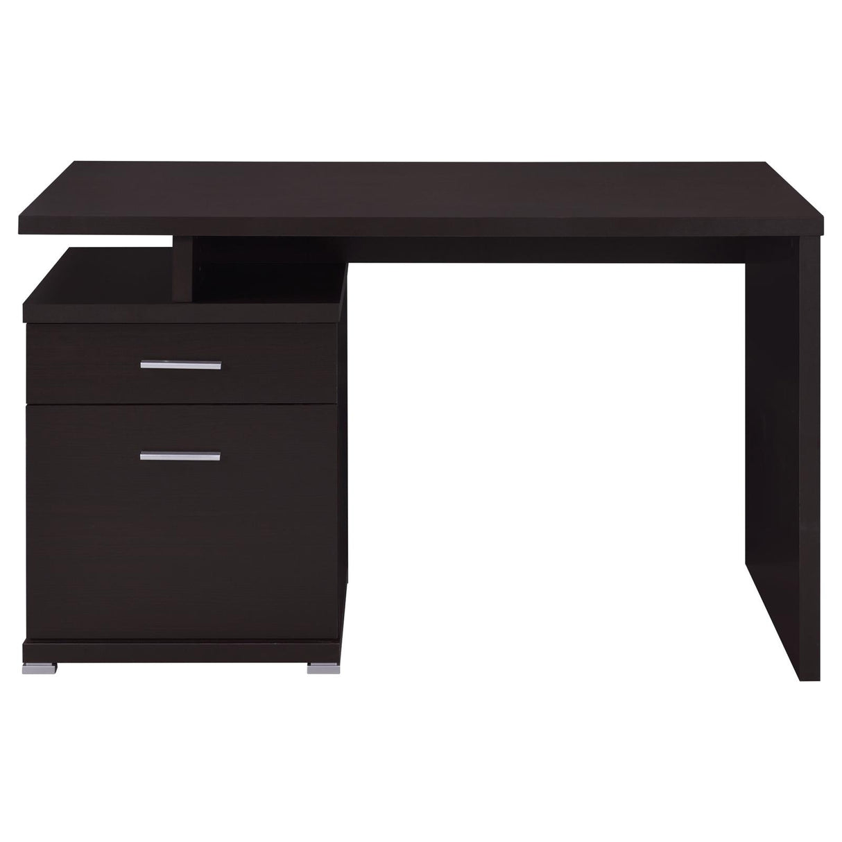 Irving Cappuccino 2-Drawer Office Desk with Cabinet from Coaster - Luna Furniture