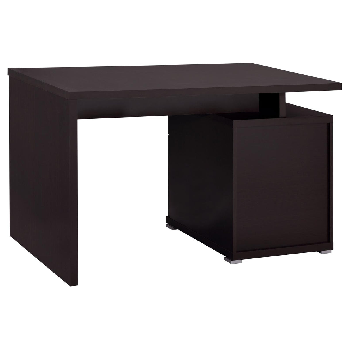 Irving Cappuccino 2-Drawer Office Desk with Cabinet from Coaster - Luna Furniture