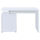 Irving White 2-Drawer Office Desk with Cabinet from Coaster - Luna Furniture