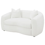 Isabella Upholstered Tight Back Loveseat White from Coaster - Luna Furniture