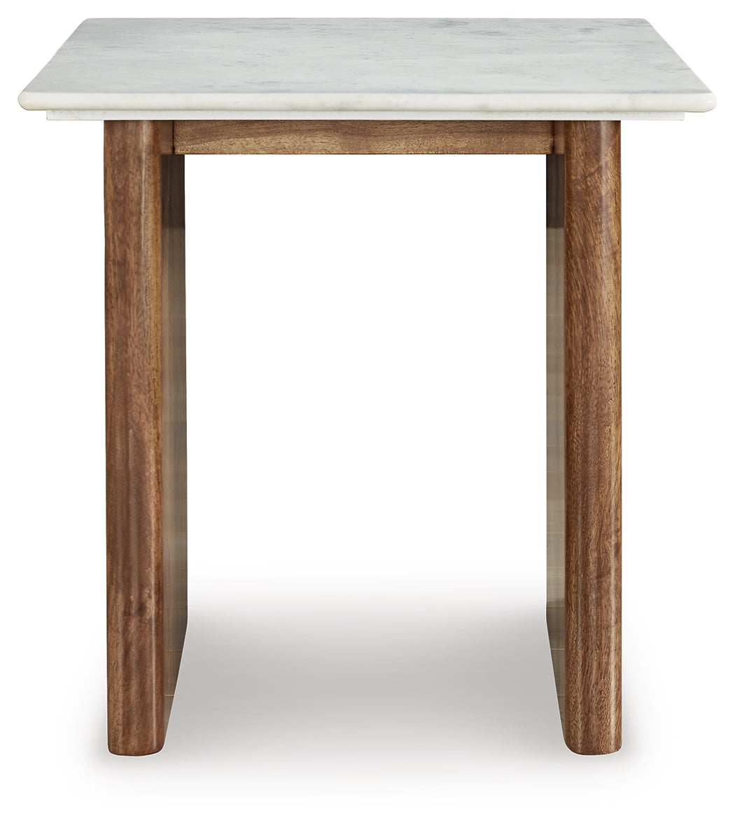 Isanti Light Brown/White End Table - T662-3 - Luna Furniture