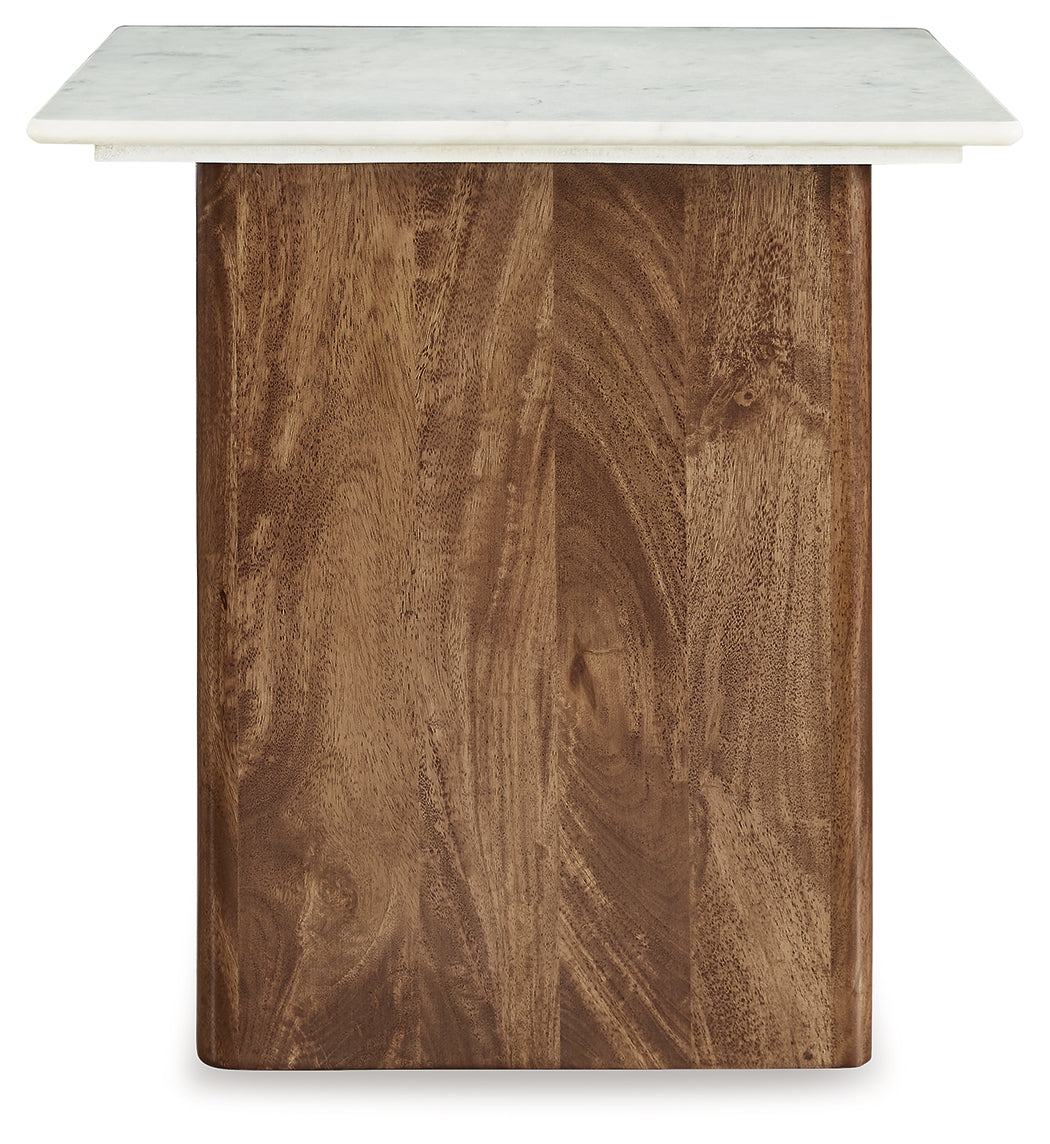 Isanti Light Brown/White End Table - T662-3 - Luna Furniture