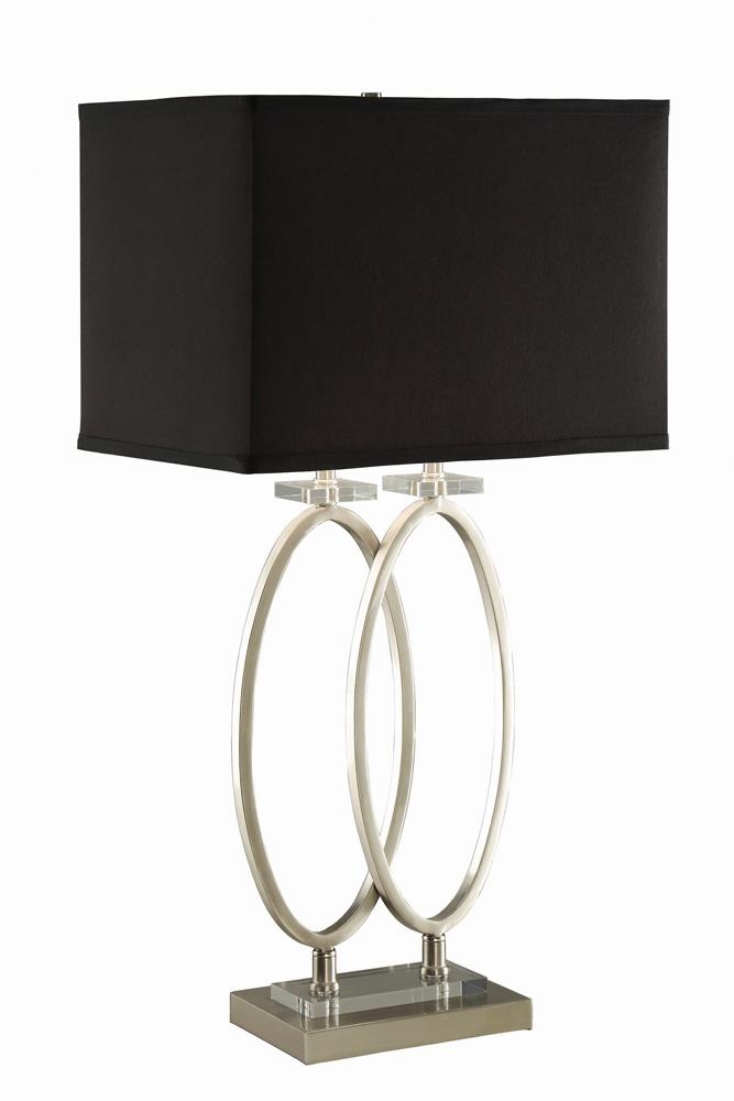 Izuku Rectangular Shade Table Lamp Black/Brushed Nickel from Coaster - Luna Furniture