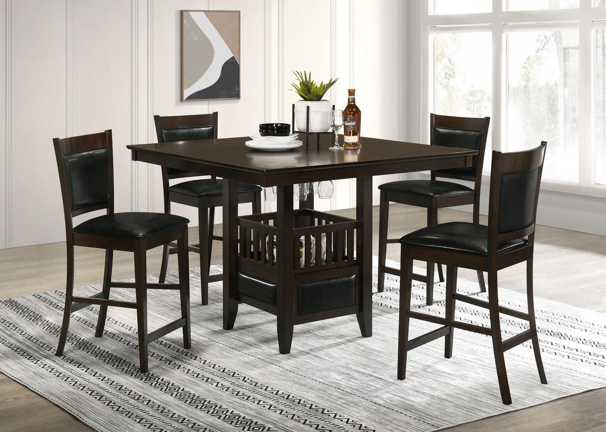 Jaden Cappuccino 5-Piece Transitional Counter Height Dining Set from Coaster - Luna Furniture