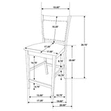 Jaden Cappuccino 5-Piece Transitional Counter Height Dining Set from Coaster - Luna Furniture