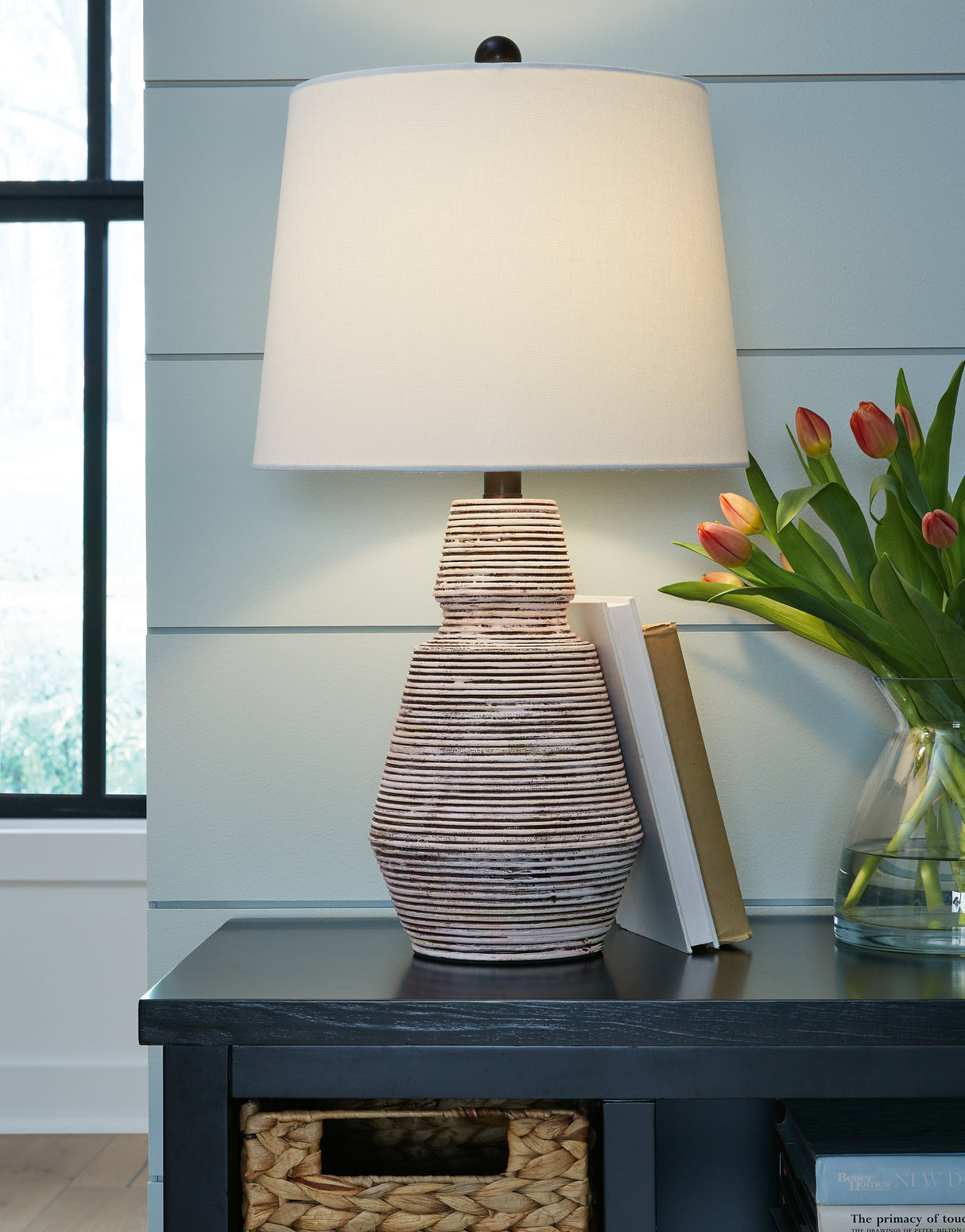 Jairburns Brick Red/White Table Lamp from Ashley - Luna Furniture