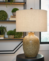 Jairgan Tan/Black Table Lamp from Ashley - Luna Furniture