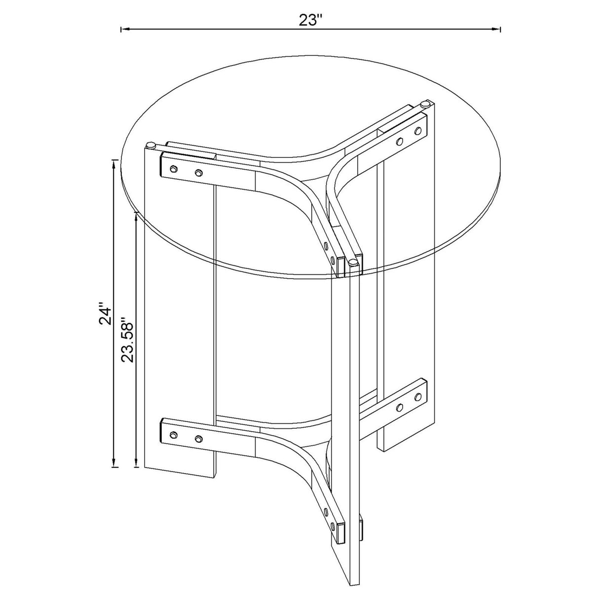 Janessa Round Glass Top End Table With Acrylic Legs Clear and Matte Brass - 710067 - Luna Furniture