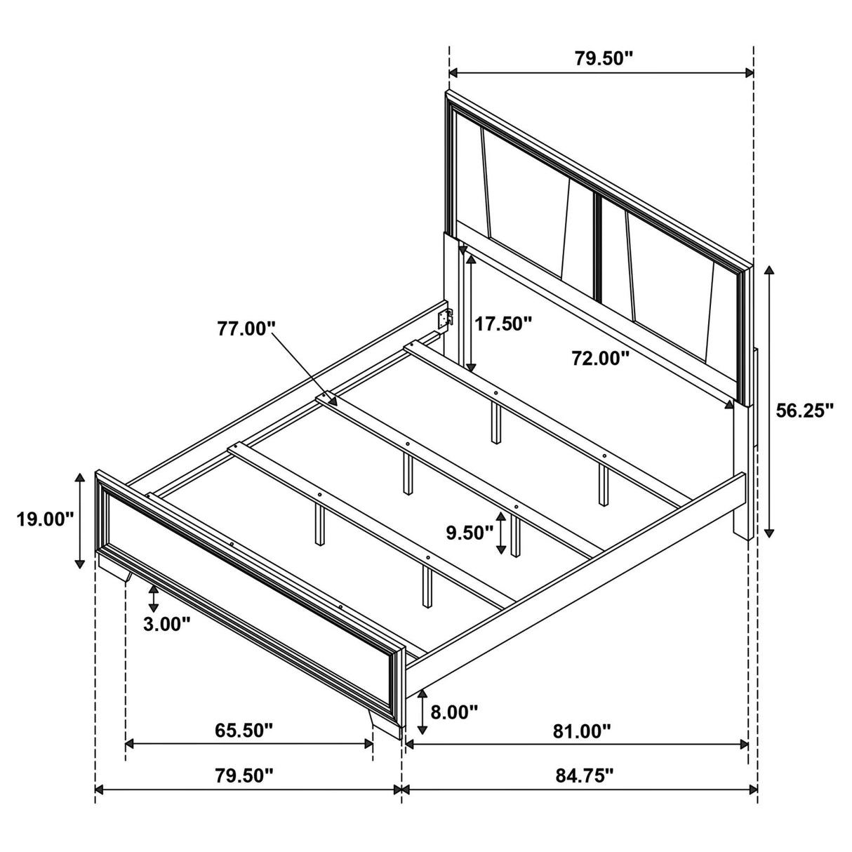 Janine 5-piece Eastern King Bedroom Set Grey - 223551KE-S5 - Luna Furniture