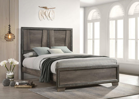 Janine Eastern King Panel Bed Grey - 223551KE - Luna Furniture