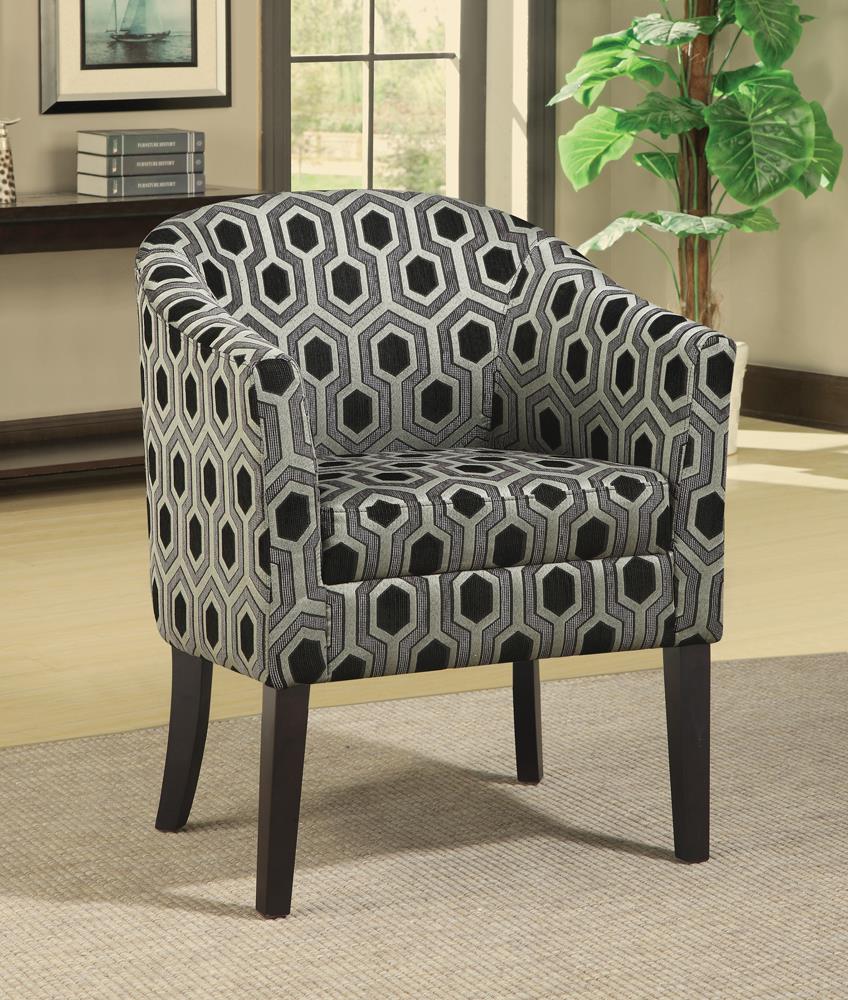 Jansen Hexagon Patterned Accent Chair Grey and Black - 900435 - Luna Furniture