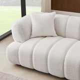 Jasmin Mid-Century Modern 89.7'' Upholstered Sofa Boucle / Cream - AFC01949 - Luna Furniture