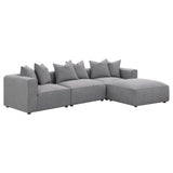 Jennifer Square Upholstered Ottoman Gray from Coaster - Luna Furniture