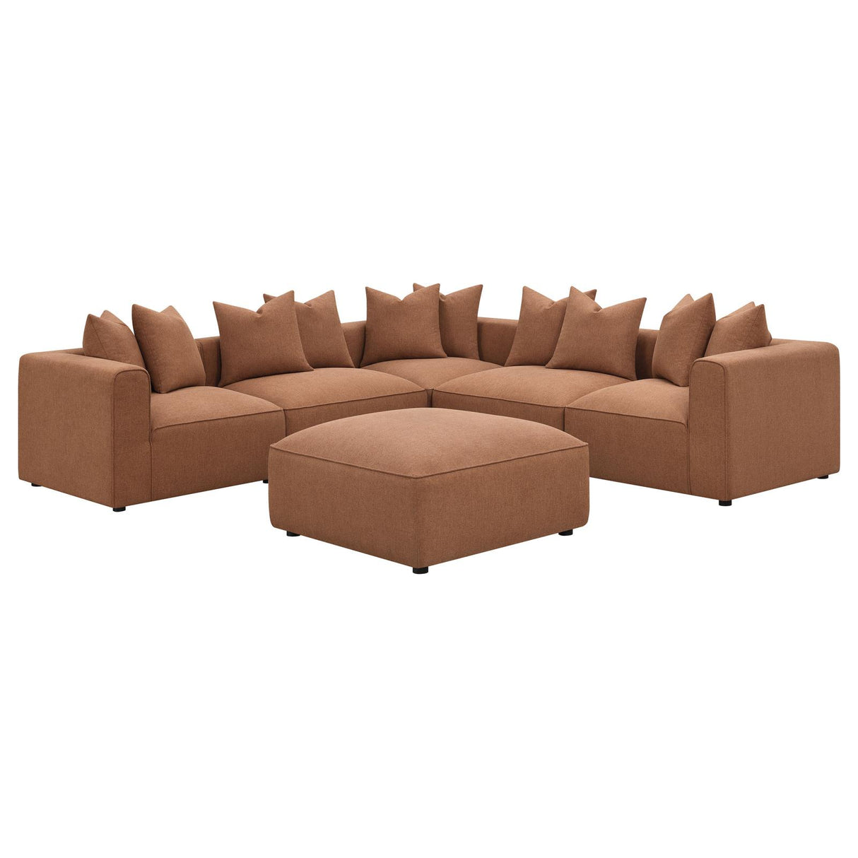 Jennifer Upholstered Ottoman Terracotta - 551593 - Luna Furniture