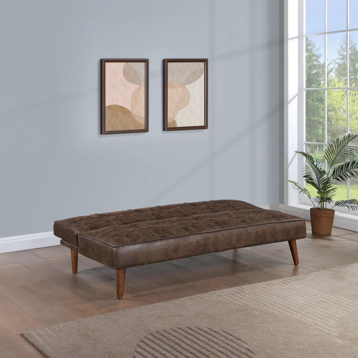 Jenson Multipurpose Upholstered Tufted Convertible Sofa Bed Dark Coffee Brown from Coaster - Luna Furniture