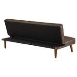 Jenson Multipurpose Upholstered Tufted Convertible Sofa Bed Dark Coffee Brown from Coaster - Luna Furniture