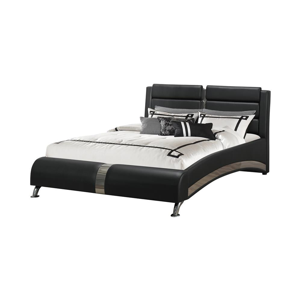 Jeremaine California King Upholstered Bed Black from Coaster - Luna Furniture